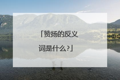 赞扬的反义词是什么?