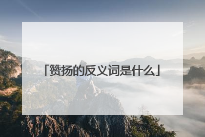 赞扬的反义词是什么