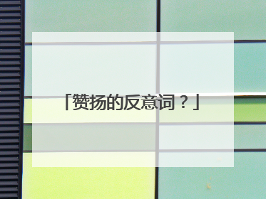 赞扬的反意词？