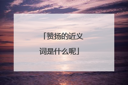 赞扬的近义词是什么呢