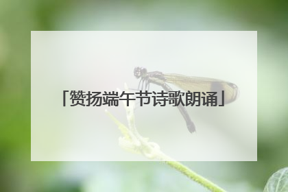 赞扬端午节诗歌朗诵