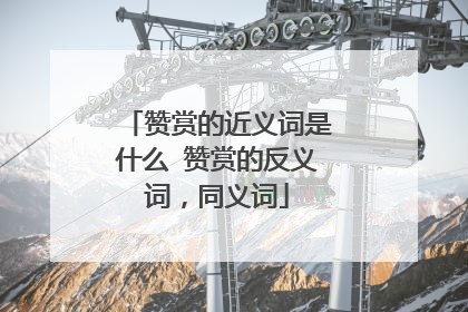 赞赏的近义词是什么 赞赏的反义词，同义词