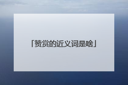 赞赏的近义词是啥