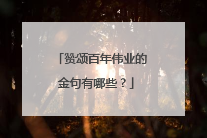 赞颂百年伟业的金句有哪些？