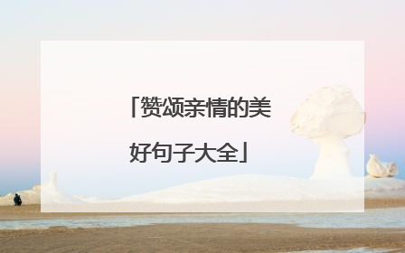 赞颂亲情的美好句子大全