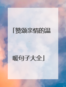 赞颂亲情的温暖句子大全