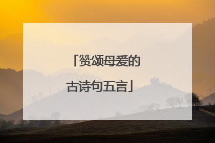 赞颂母爱的古诗句五言