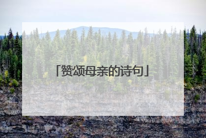 赞颂母亲的诗句
