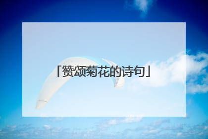 赞颂菊花的诗句
