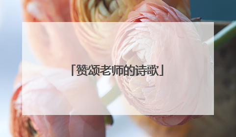 赞颂老师的诗歌