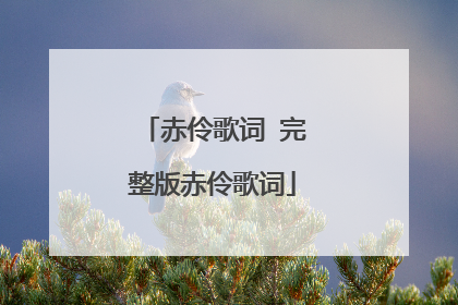 赤伶歌词 完整版赤伶歌词