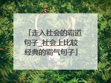 走入社会的霸道句子_社会上比较经典的霸气句子
