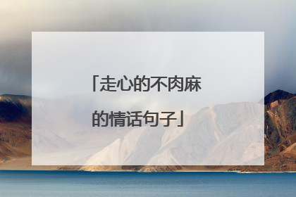 走心的不肉麻的情话句子