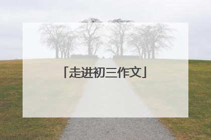 走进初三作文