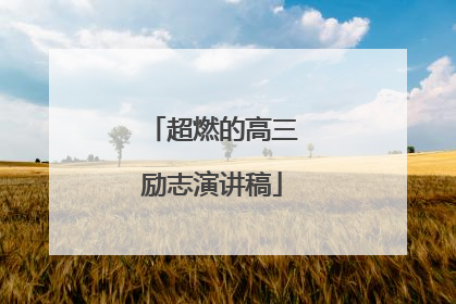 超燃的高三励志演讲稿