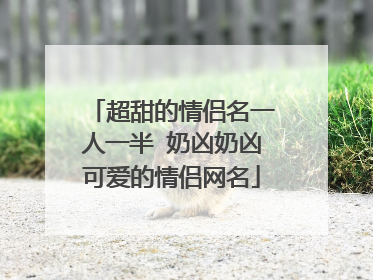 超甜的情侣名一人一半 奶凶奶凶可爱的情侣网名