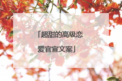 超甜的高级恋爱官宣文案