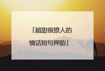 超甜很撩人的情话短句押韵