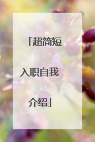 超简短入职自我介绍