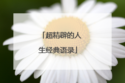 超精辟的人生经典语录