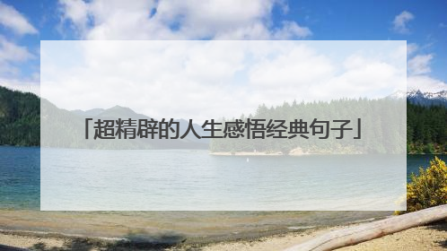 超精辟的人生感悟经典句子