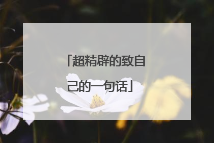 超精辟的致自己的一句话