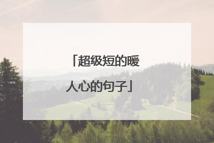 超级短的暖人心的句子