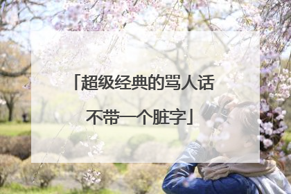 超级经典的骂人话 不带一个脏字