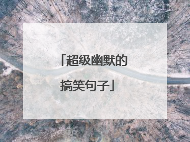 超级幽默的搞笑句子