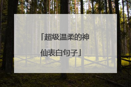 超级温柔的神仙表白句子