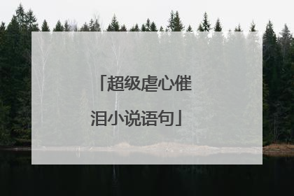 超级虐心催泪小说语句