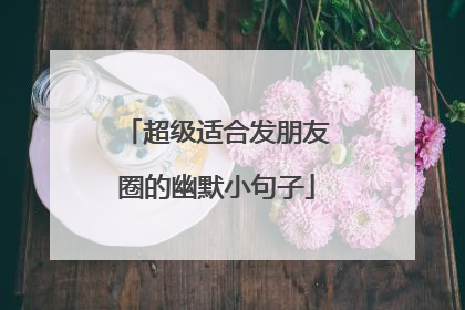 超级适合发朋友圈的幽默小句子