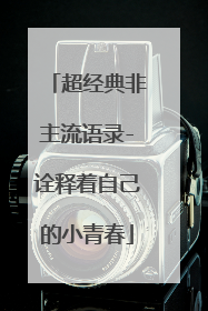 超经典非主流语录-诠释着自己的小青春