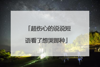 超伤心的说说短语看了想哭那种