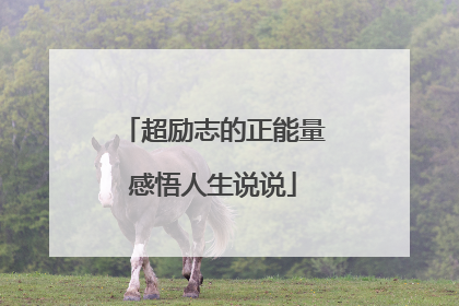 超励志的正能量感悟人生说说