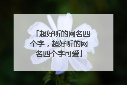 超好听的网名四个字,超好听的网名四个字可爱