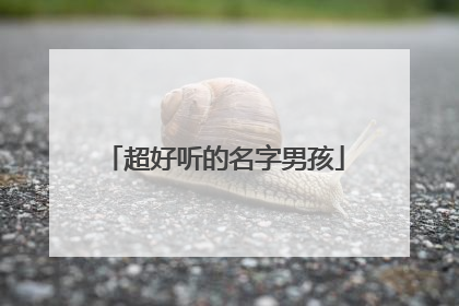 超好听的名字男孩