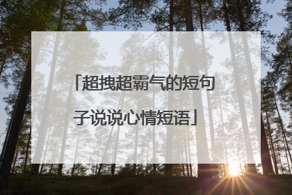 超拽超霸气的短句子说说心情短语