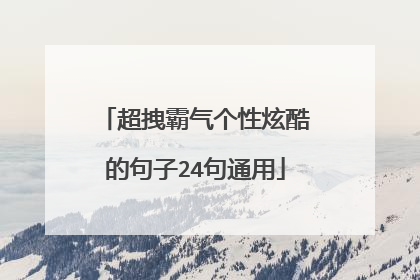 超拽霸气个性炫酷的句子24句通用