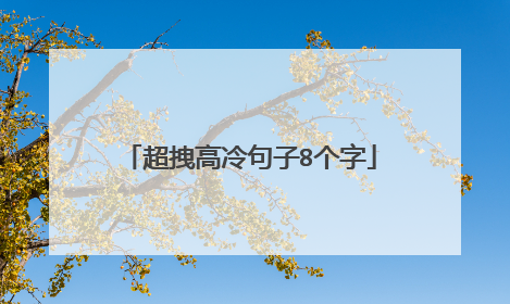 超拽高冷句子8个字