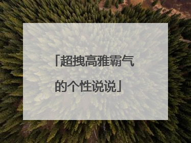 超拽高雅霸气的个性说说