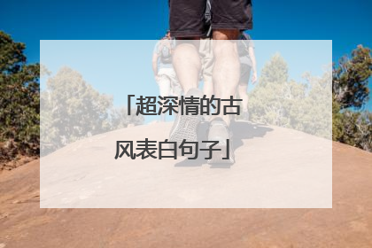 超深情的古风表白句子