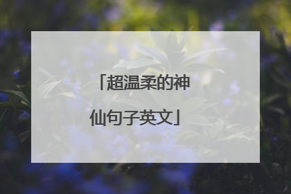 超温柔的神仙句子英文