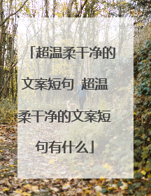 超温柔干净的文案短句 超温柔干净的文案短句有什么