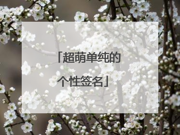 超萌单纯的个性签名