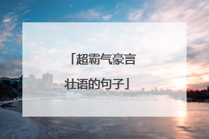 超霸气豪言壮语的句子