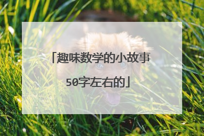 趣味数学的小故事 50字左右的