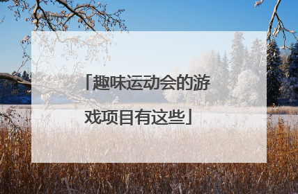 趣味运动会的游戏项目有这些