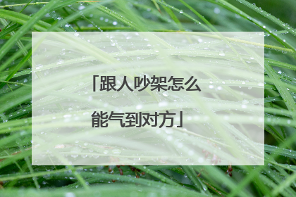 跟人吵架怎么能气到对方