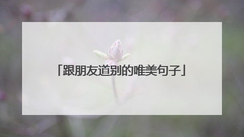 跟朋友道别的唯美句子